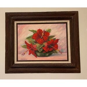 Clarence C. I. Dreisbach Oil Painting on Board Still Life Floral BEAUTIFUL Art